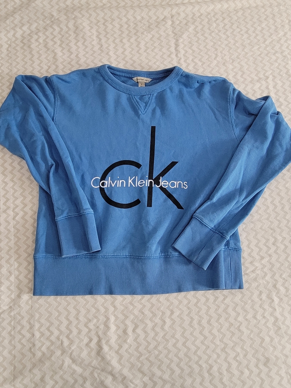 Calvin Klein Jeans Core Monogram Logo Crewneck Sweatshirt Blue Size Small